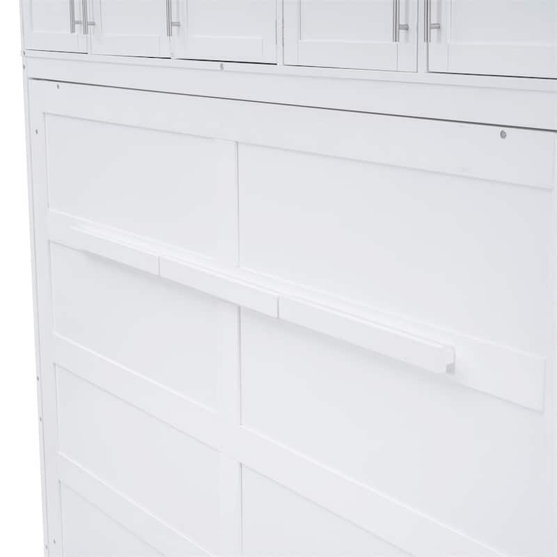 Full Size Murphy Bed Wall Bed with Top Cabinets