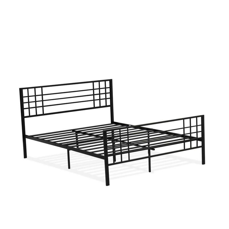 Queen Bed Frame with Metal Legs - Sturdy Platform Bed - Modern Bedroom Furniture