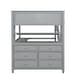 preview thumbnail 17 of 16, Elegant Design Loft Bed with Shelves, Drawers and Desk, Health and Comfort, Full Size, Grey
