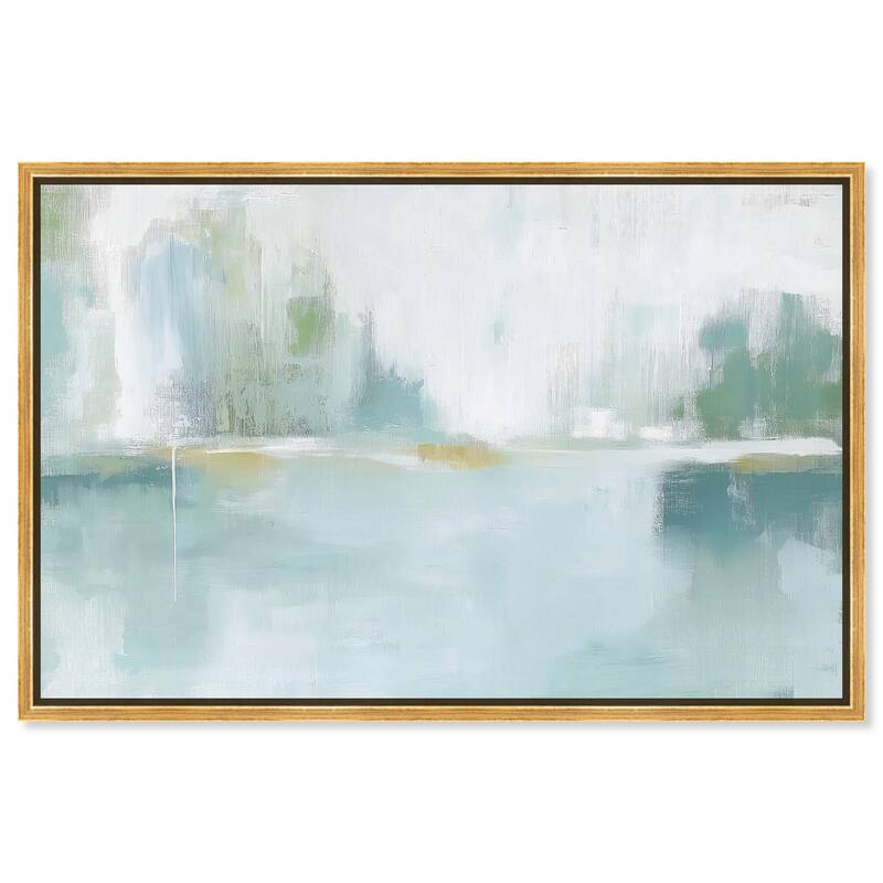 Mirrored Aqua Dream I Canvas by Art Remedy - Gold - 36" x 24"