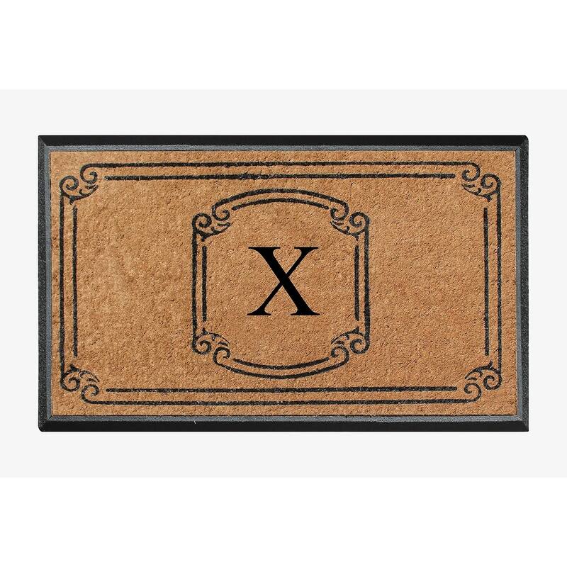 A1HC Natural Coir Monogrammed Door Mat For Front Door, 30"x48"