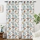 preview thumbnail 19 of 22, DriftAway Ada Floral Botanical Print Flower Leaf Lined Blackout Window Curtains 52" Width X 102" Length - Ivory Orange Teal