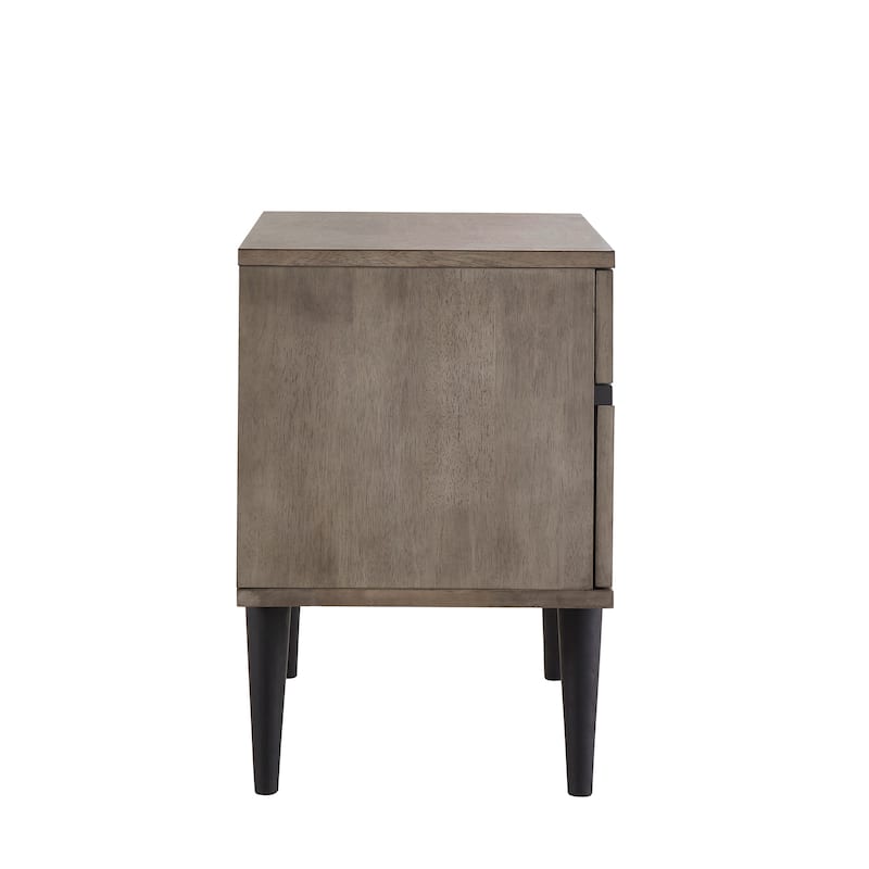 Noe Mid-Century Grey Finish 2-Drawer Nightstand by iNSPIRE Q Modern