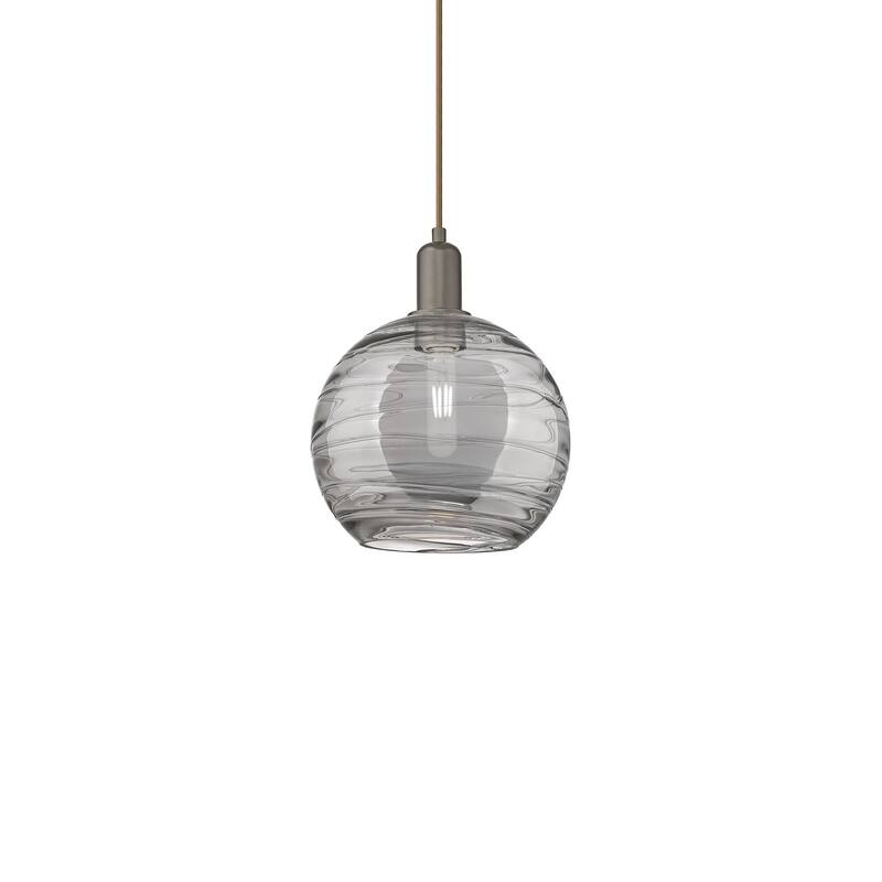 Innovations Lighting 716-1P-13-10 Athens Deco Swirl Pendant Athens - Oil Rubbed Bronze / Light Smoke Deco Swirl