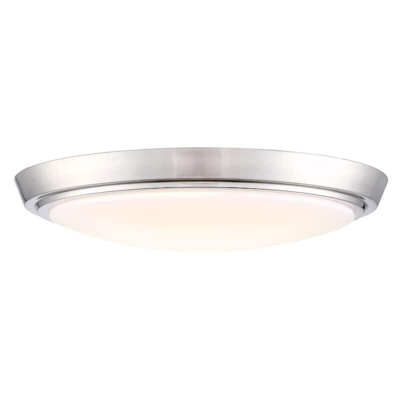 17W Brushed Nickel LED Flush Mount Ceiling Light - 2'' H X 11'' W X 11'' D