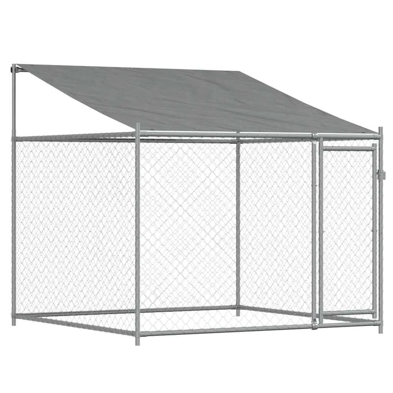 vidaXL Dog Cage Grey Galvanized Steel. Water-resistant Fabric Extra Large