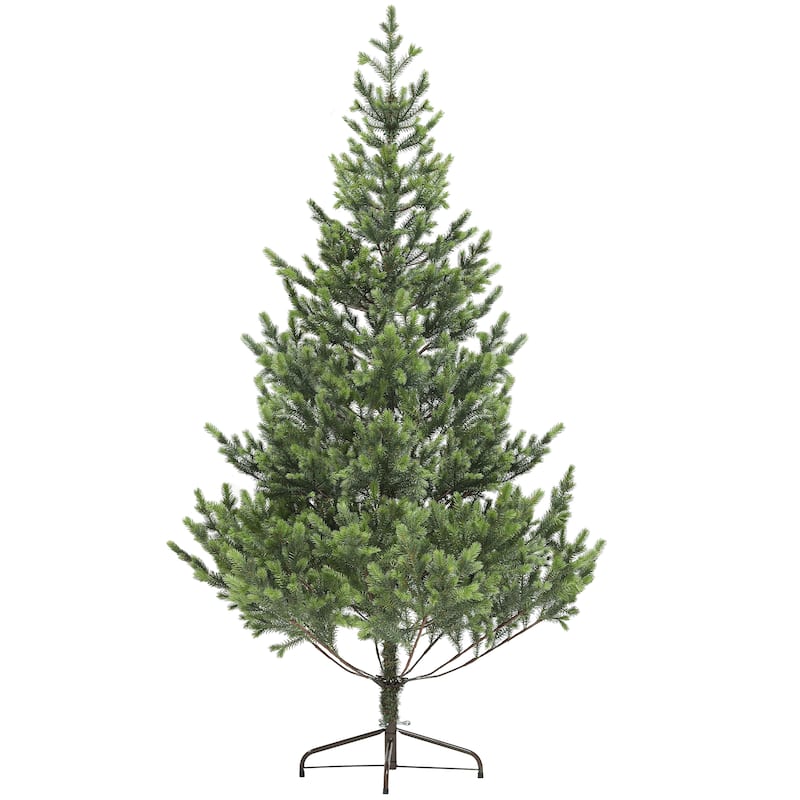 Realistic 6ft Cedar Artificial Christmas Tree with Pre-Attached Branches and Stable Steel Base Xmas Tree for Home Office