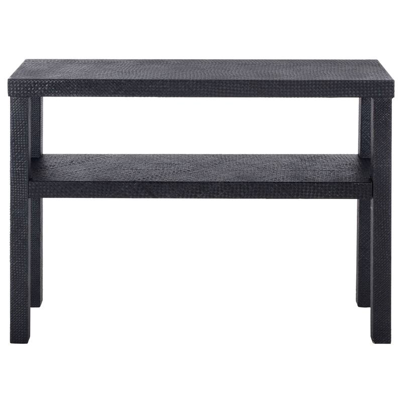 SAFAVIEH Apis Raffia 2-Shelf Console Table - 42"W x 12"D x 31"H - Navy