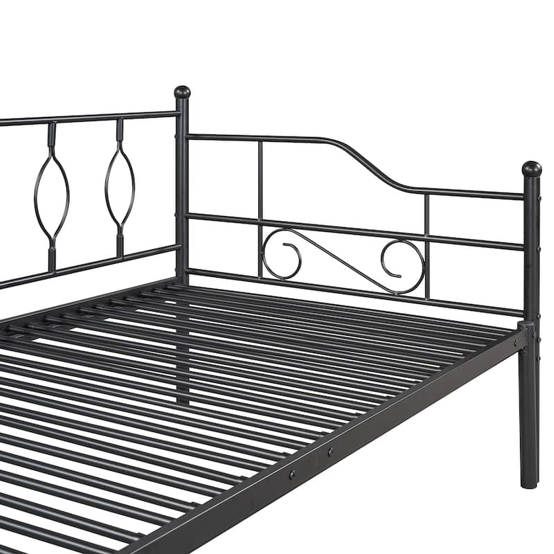 Daybed with Trundle, Metal Twin Size Daybed with Trundle, Twin Day Bed