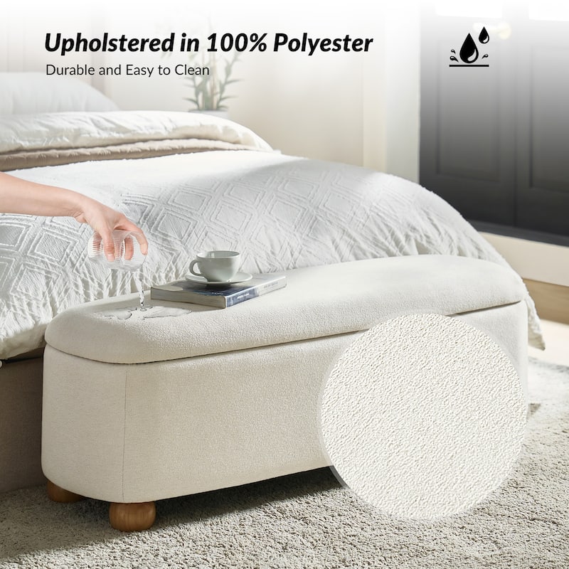 Felipe Modern Storage Bench with Solid Wood Legs by HULALA HOME