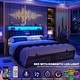 preview thumbnail 17 of 67, Upholstered Bed Frame with Storage Shelving, Platform Beds with Charge Station and LED Lights