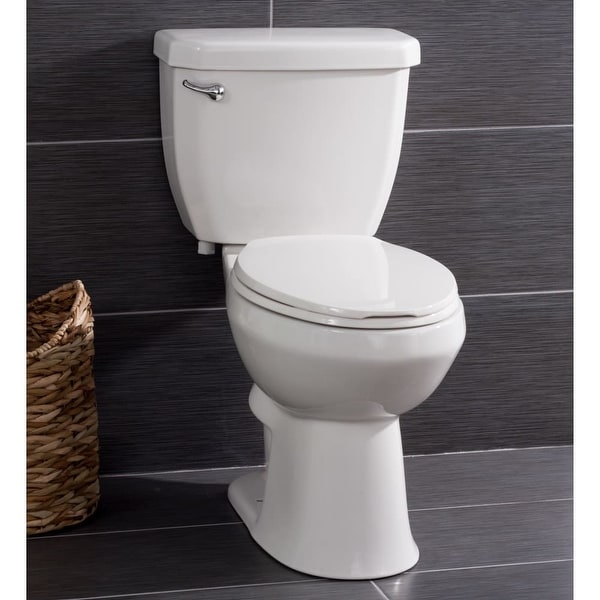 Miseno MNO1503C Two-Piece High Efficiency Toilet with Elongated ADA Height Bowl, Molded Seat, Trip Lever and Wax Ring (1.28 GPF)