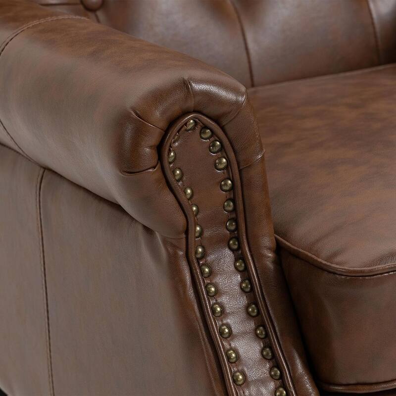 Transitional Wingback Accent Chair Armchair with Sturdy Wood Legs