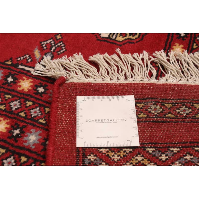 ECARPETGALLERY Hand-knotted Finest Peshawar Bokhara Red Wool Rug - 8'2 x 9'11