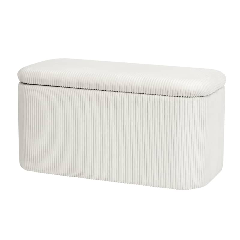 Adeco Storage Ottoman Bench, 31" Storage Bench for Bedroom Living Room
