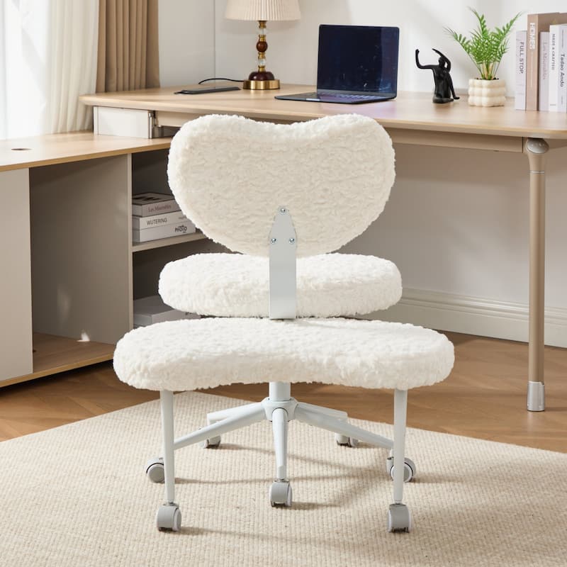 Anmytek Cross Legged Chair with Wheels,Criss Cross Desk Chair with Lumbar Support and Adjustable Stool