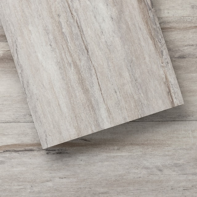 Lucida Peel and Stick Vinyl Floor Tiles 36 Wood Look Planks 54 Sq. Ft - Winter - Box of 36 Tiles