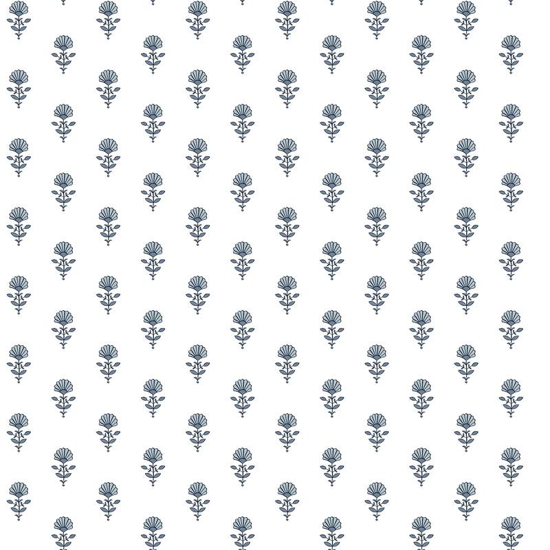 Erin Gates Libby Blue Heather Mini Floral Wallpaper