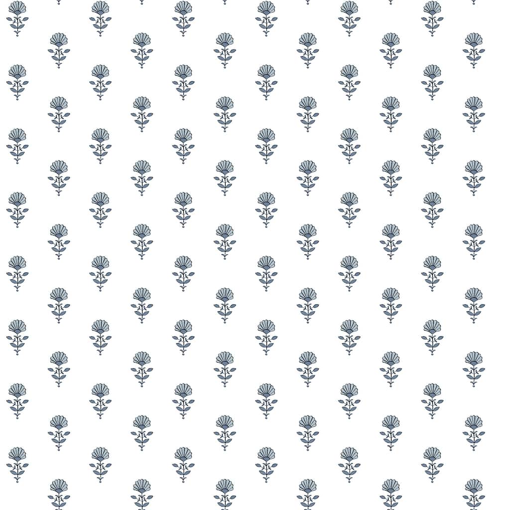 Erin Gates Libby Blue Heather Mini Floral Wallpaper