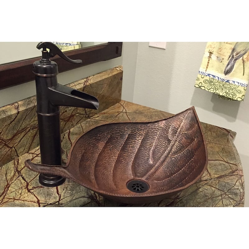 Leaf Vessel Hammered Copper Sink (PVLFDB)