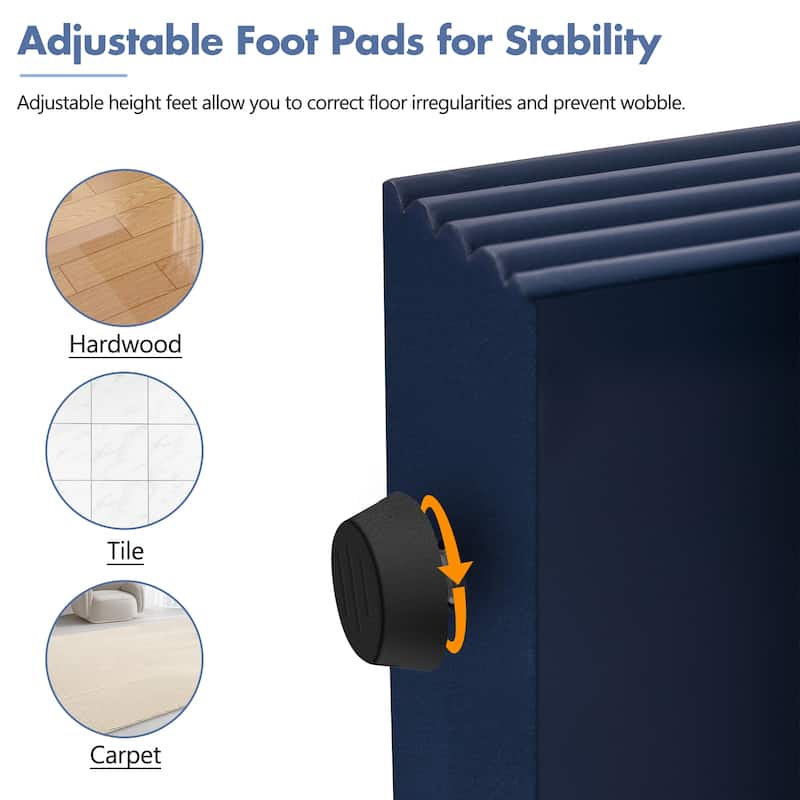 55" Modern Console Table with 2 Drawers and Adjustable Foot Pads for Entryway or Living Room