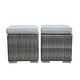 preview thumbnail 3 of 26, Outdoor Rattan Ottoman Set of 2 – Weather-Resistant Wicker Footstool with Thick Cushion