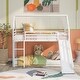 preview thumbnail 1 of 11, House Bunk Bed with Sturdy Frame, Timeless Design,Built-in Ladder and Slide, Twin over Twin, White
