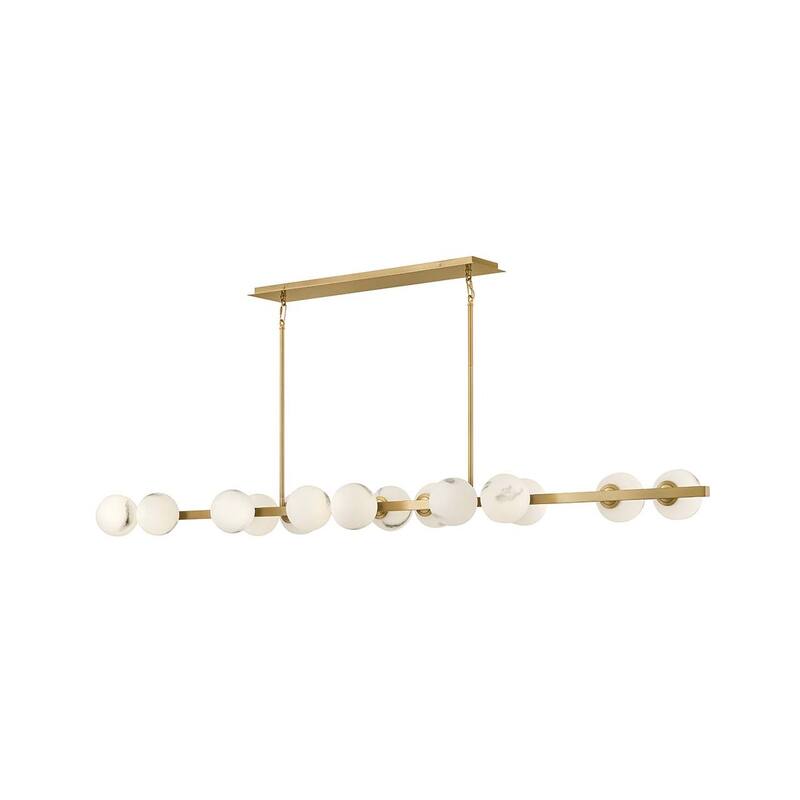 Fredrick Ramond FR41909 Selene 14 Light 74" Wide Linear Chandelier - Lacquered Brass