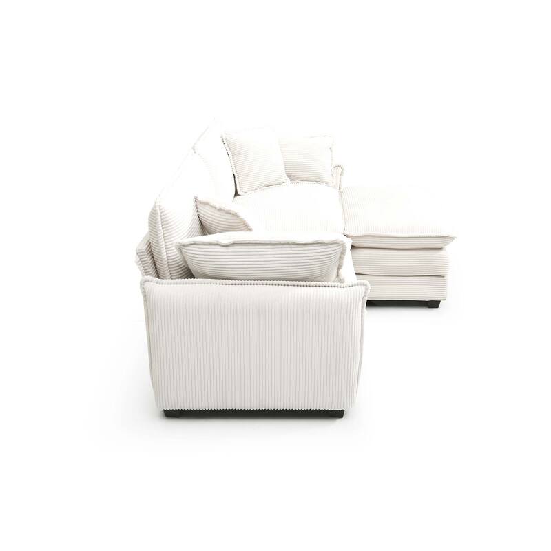 Corduroy Modular Flexible Combinations Sofa Set with Ottoman