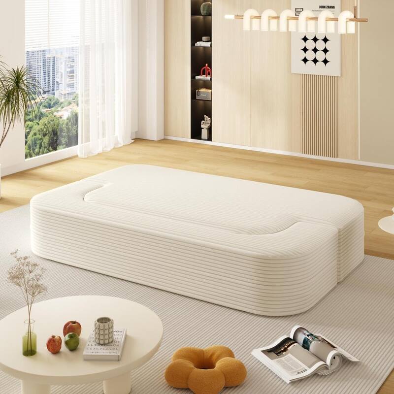 78.7 " W 2-in-1 Convertible Floor Sofa Bed with Multi Functional Blanket and Deep Seating