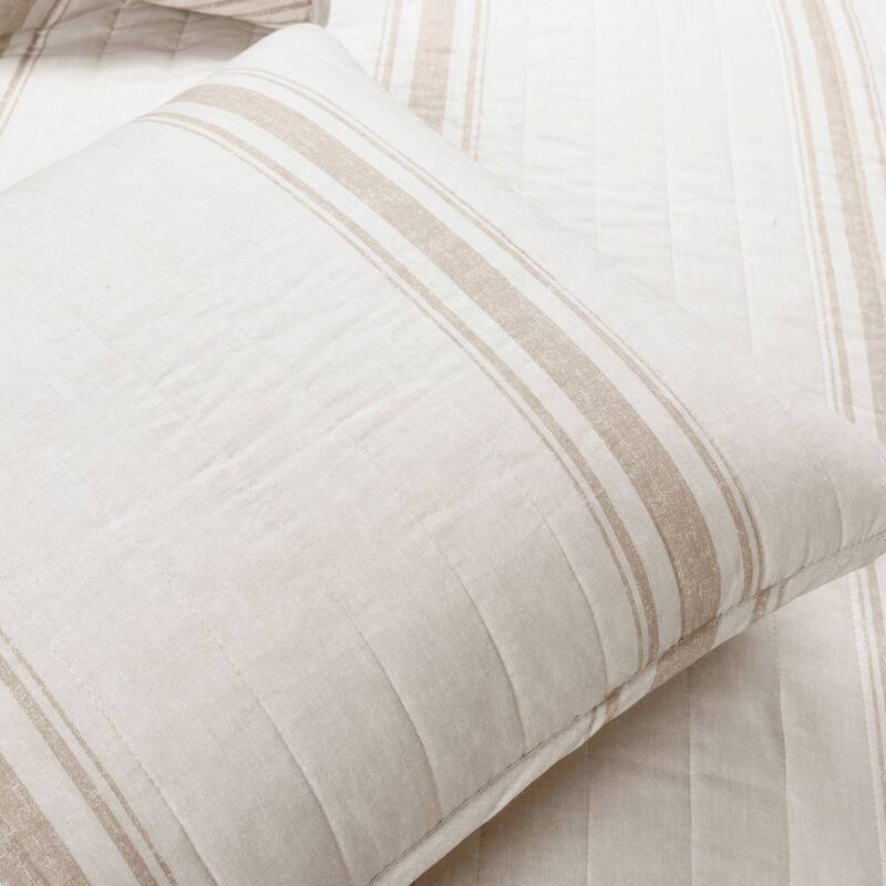 Lush Decor Farmhouse Stripe 3 Piece Quilt Set