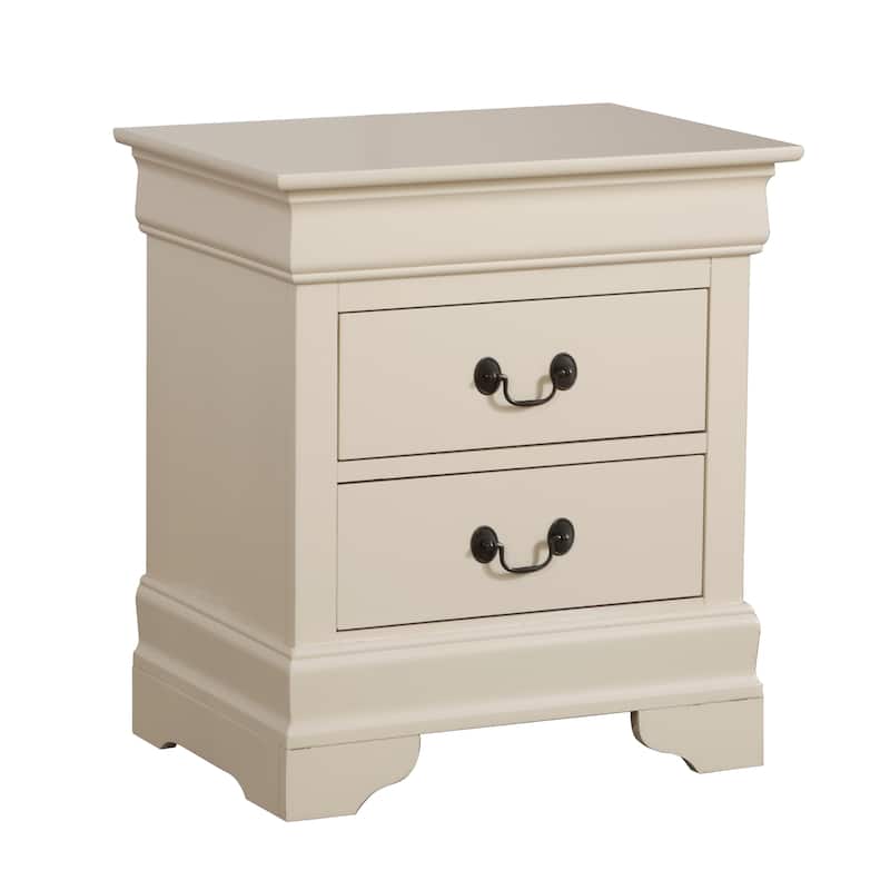 Traditional 22-in Metal Hand Holder 2-Drawer Wood Nightstand