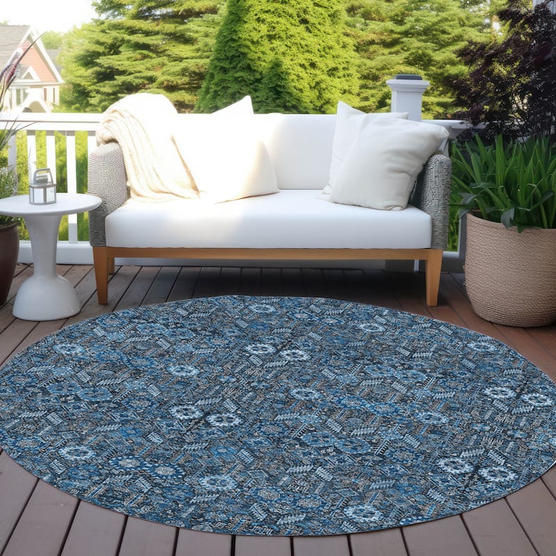 Sari Lush Floral Weather Resistant Classic Meets Modern Outdoor Rug