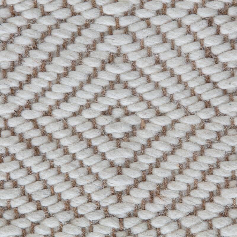 Jani Chillon Natural & Wool Diamond Rectangle Area Rug - Soft and Elegant Design