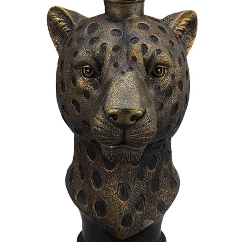 Leopard Head Accent Table Animal Statue End Tables Livingroom