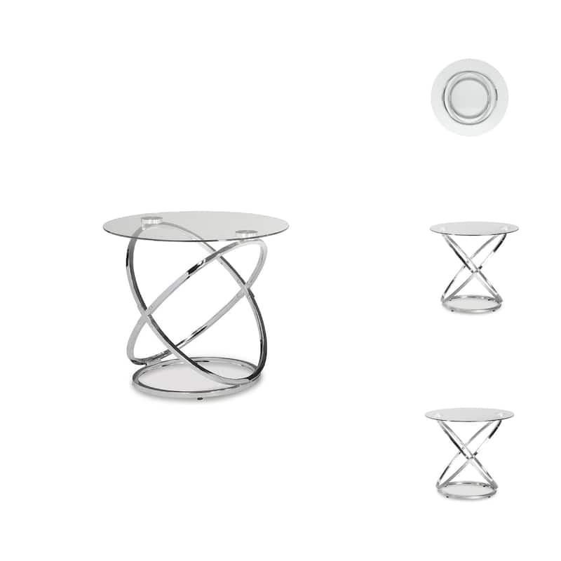 Signature Design by Ashley Hollynyx Chrome-tone Glass 3-piece Table Set