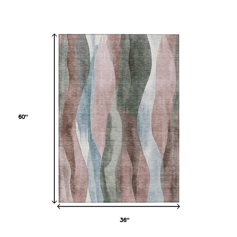 HomeRoots Abstract Transitional Rectangle Outdoor Rug