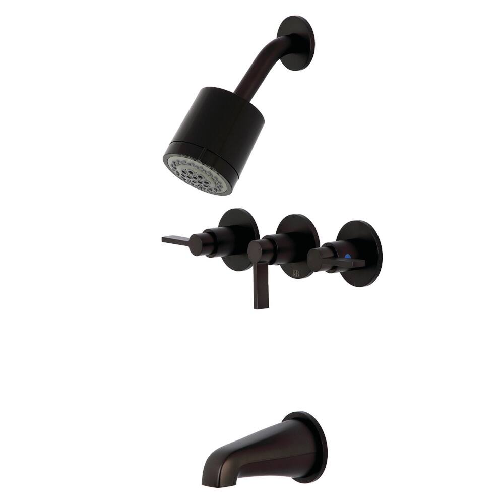 NuvoFusion Three-Handle Tub and Shower Faucet