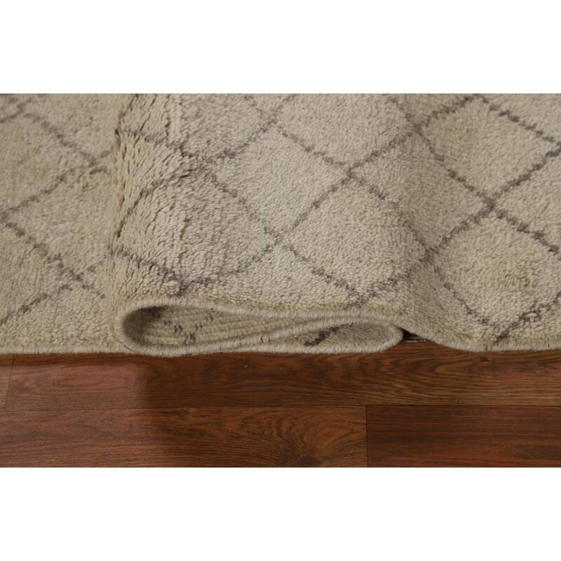 All-Over Trellis Moroccan Oriental Runner Rug Handmade Wool Carpet - 2'6" x 7'11"