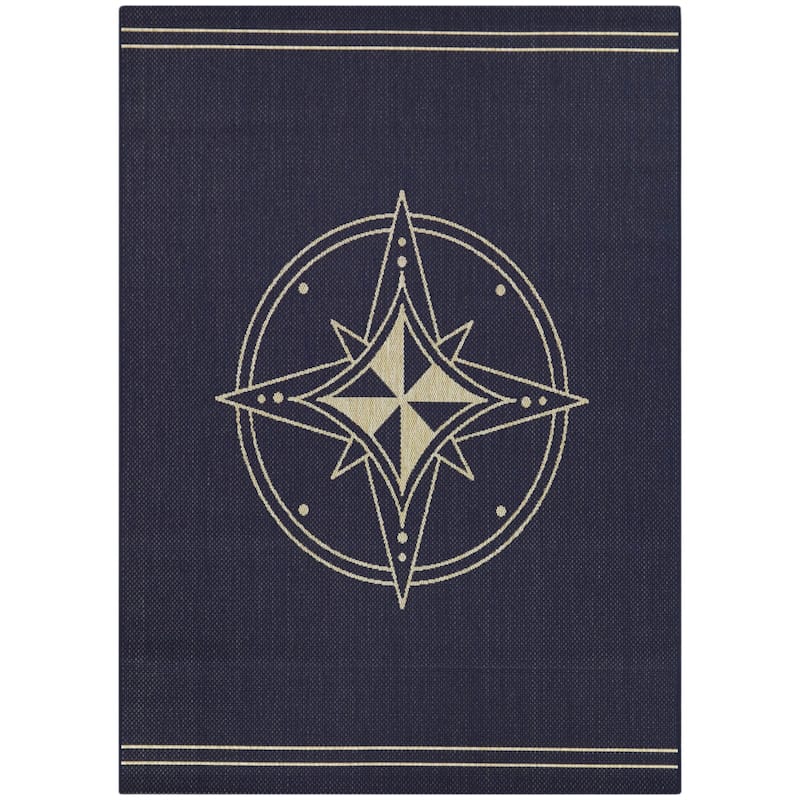 Rozsa Nautical Compass Indoor/Outdoor Area Rug