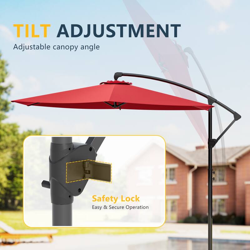 Outdoor 10FT Patio Offset umbrella for Garden
