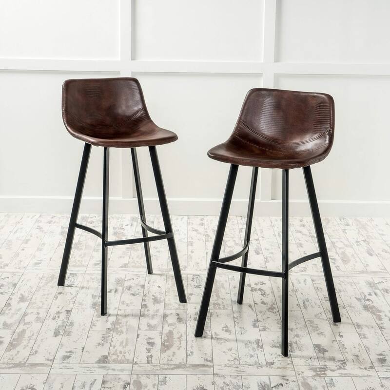 30" Faux Leather Barstool Set of 2