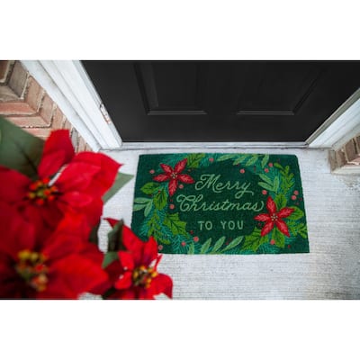 Christmas Wreath Coir Doormat