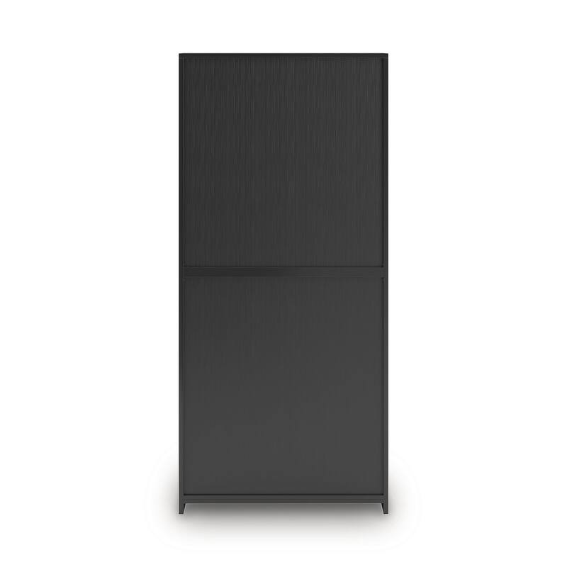 Signature Design by Ashley Wildenauer Brow/Black 75" Bookcase - 34"W x 11"D x 75"H