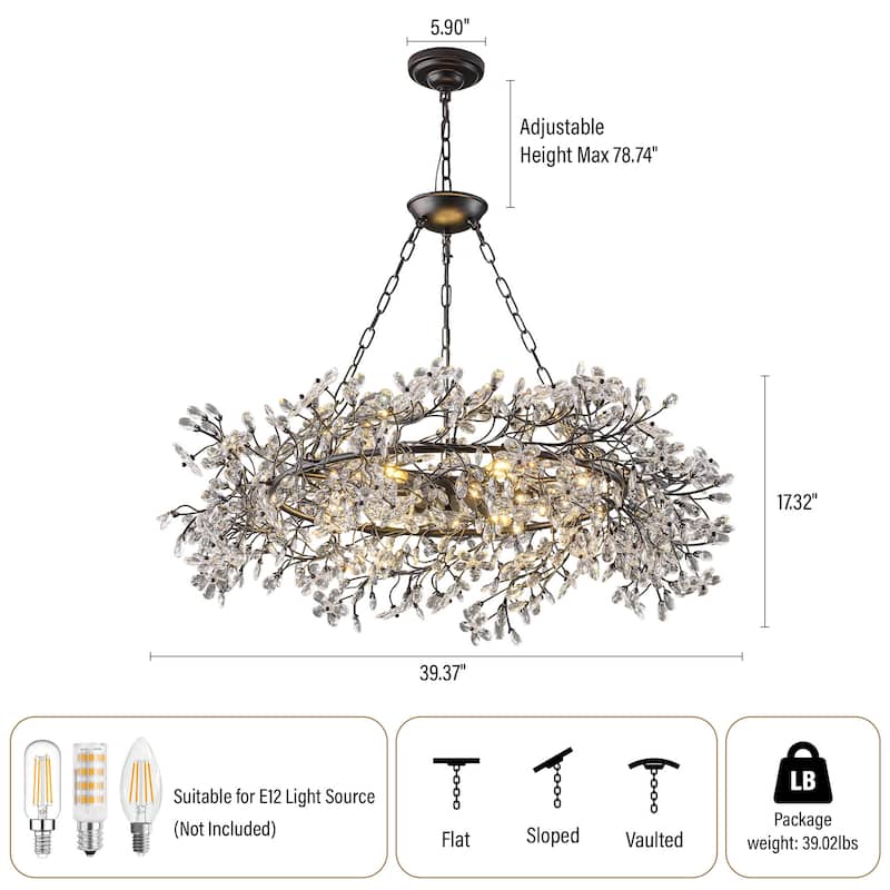 KAYLA D800/D1000/L1300 Tree Branch Chandelier Dining Pendant - Copper Color