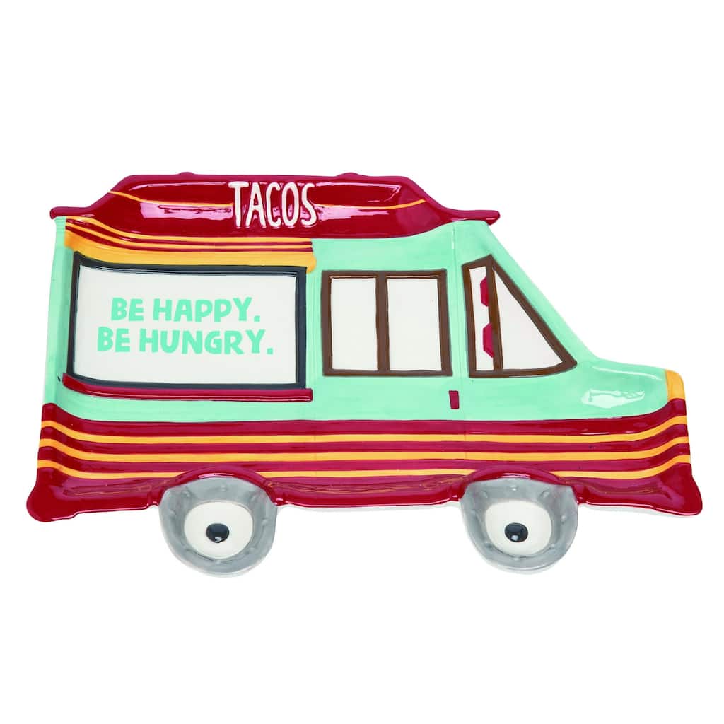 Transpac Ceramic 12.75 in. Spring Taco Truck Plate
