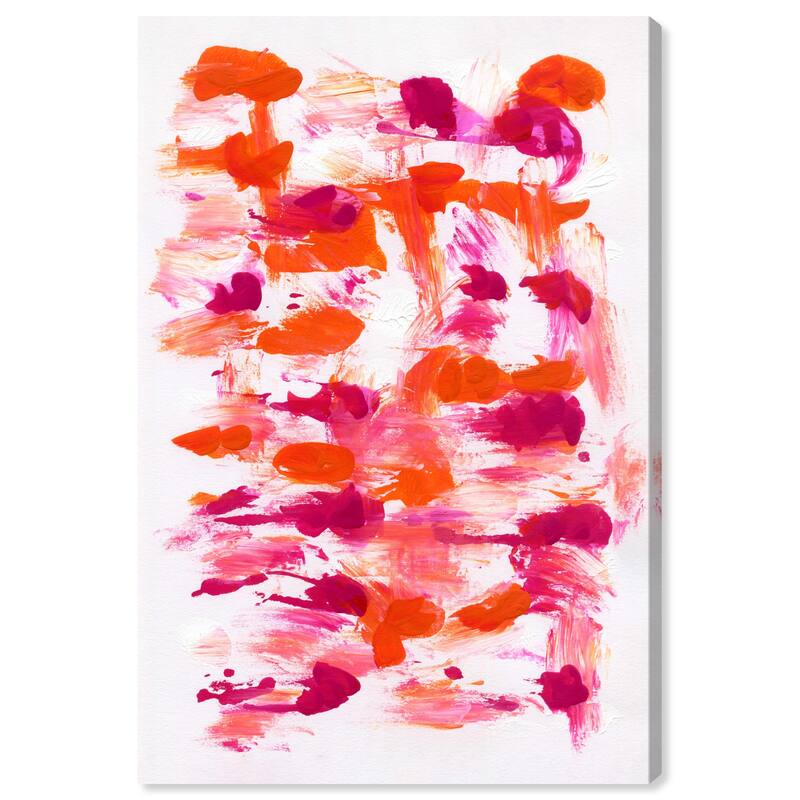 Wynwood Studio Abstract The Love Petals White and Hot Pink Modern & Contemporary Wall Art Canvas Print