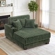 preview thumbnail 4 of 53, 41.7" W Upholstered Plush Corduroy Chaise Lounge with Pillows Green
