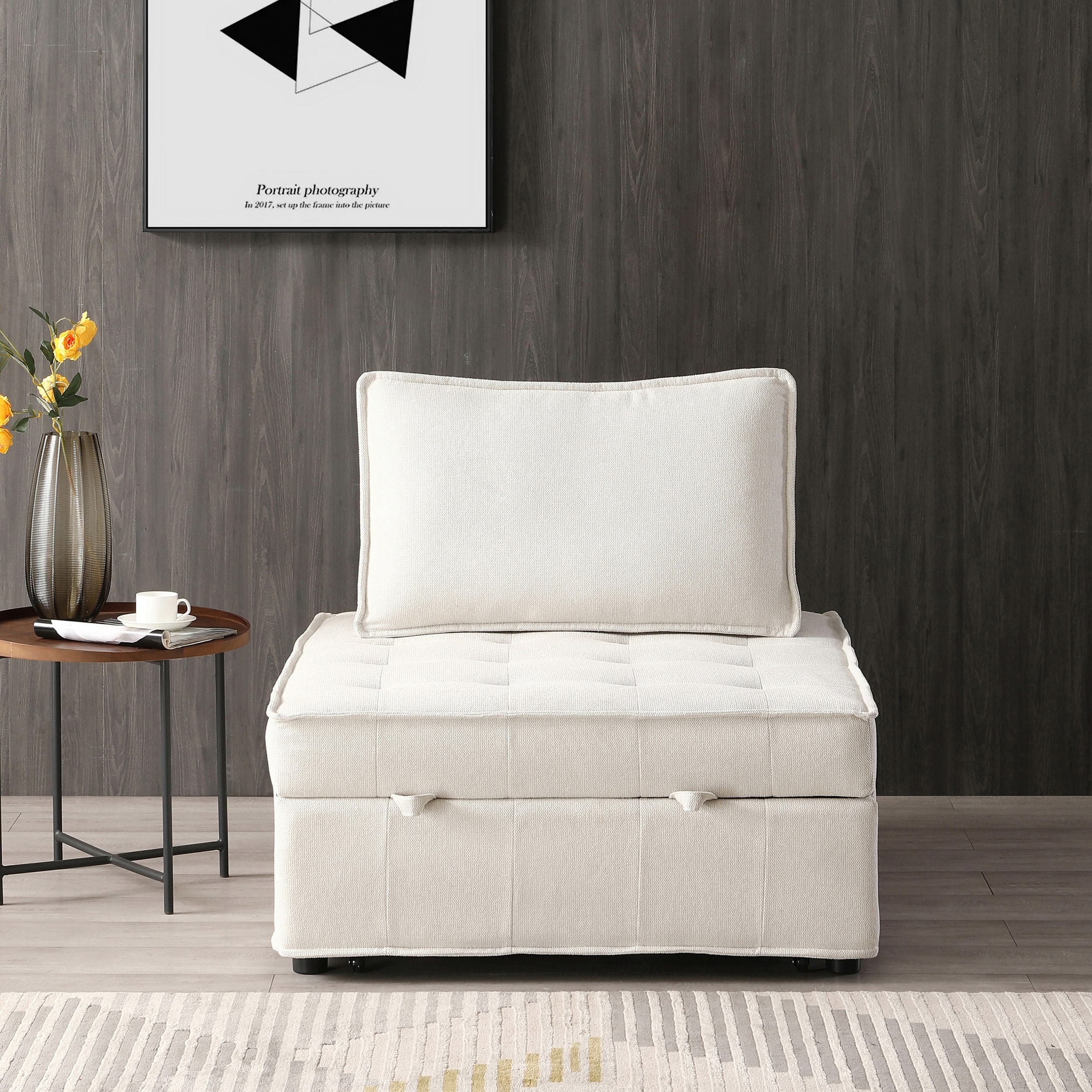Convertible Sleeper Chair Lazy Sofa Pulling Out Sofa Bed w