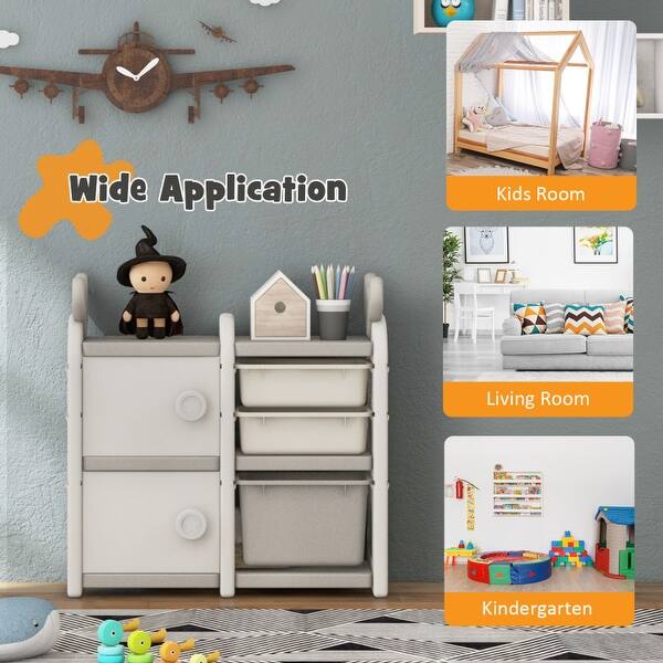 31 Inch Toy Chest and Bookshelf for Toddlers with Enclosed and